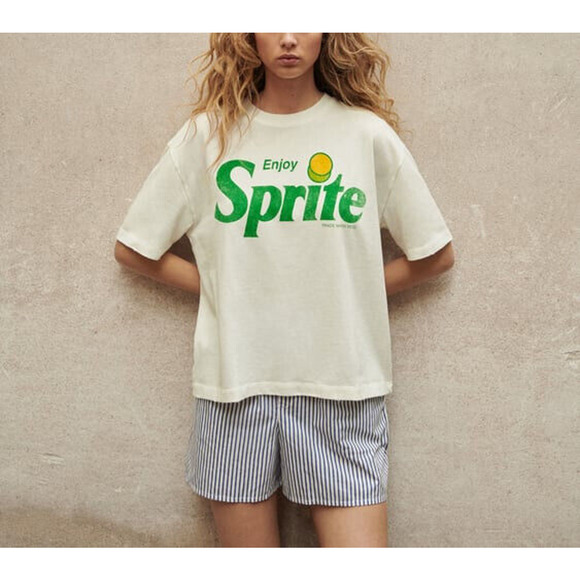 Zara Tops - NWT Zara Enjoy Sprite Graphic T-shirt White Green Top Women's Size Small H11827